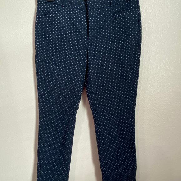 Banana republic sloan crop pants navy blue polkadot‎ size 4 - Picture 1 of 9